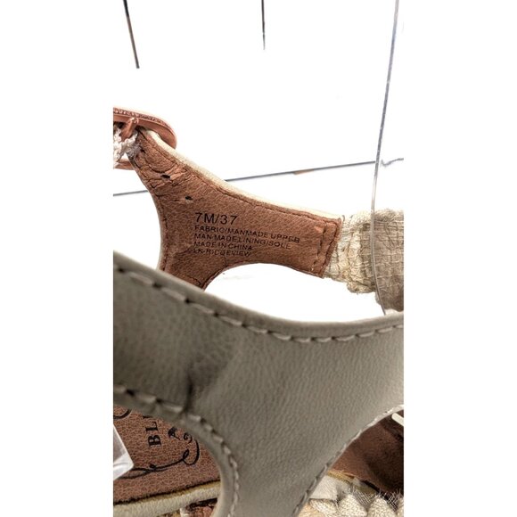 90s Lucky Brand  open toe high platform crochet wedge espadrille sandals - Picture 9 of 9